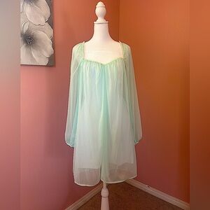 Flynn Skye angelic Fairycore whimsical long puff sleeve lined mini dress NWT SM